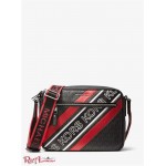 Чоловіча Сумка Камера MICHAEL KORS (Hudson Logo Embossed Stripe Camera Bag) 65392-05 Чорний/Crimson