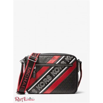 Мужская Сумка Камера (Hudson Logo Embossed Stripe Camera Bag) 65392-05 Черный/Crimson