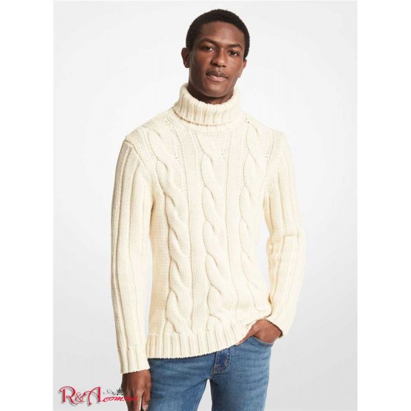 Мужская Водолазка MICHAEL KORS (Cable Merino Wool Turtleneck Sweater) 65092-05 Bone