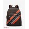 Мужской Рюкзак (Hudson Logo Embossed Stripe Backpack) 65402-05 Коричневый/Оптический Оранжевый