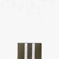 Чоловічий Гаманець (Hudson Logo Stripe Leather Slim Billfold Wallet) 65292-05 Оливковий