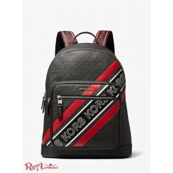 Чоловічий Рюкзак (Hudson Logo Embossed Stripe Backpack) 65403-05 Чорний/Crimson