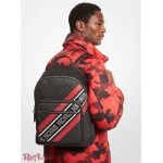 Мужской Рюкзак MICHAEL KORS (Hudson Logo Embossed Stripe Backpack) 65403-05 Черный/Crimson