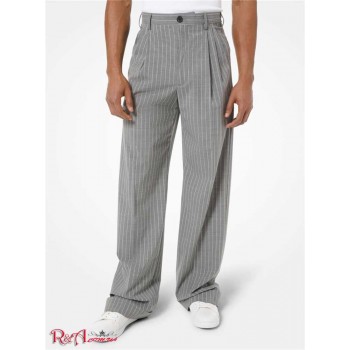 Чоловічі Штани (Pinstripe Stretch Wool Pleated Trousers) 48644-05 банкір сірий