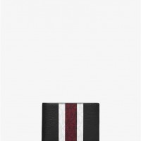 Чоловічий Гаманець (Hudson Logo Stripe Leather Slim Billfold Wallet) 65294-05 Чорний