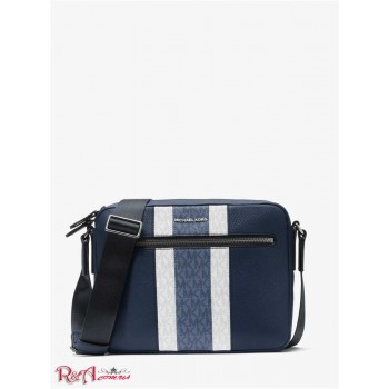 Мужская Сумка Камера (Hudson Pebbled Leather and Logo Stripe Camera Bag) 65394-05 Военно-Морской