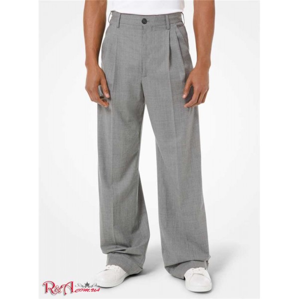 Мужские Штаны MICHAEL KORS (Stretch Wool Pleated Trousers) 48645-05 banker grey