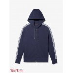 Мужское Худи MICHAEL KORS (Logo Tape Cotton Blend Zip-Up Hoodie) 61026-05 Midnight