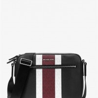 Мужская Сумка Камера (Hudson Pebbled Leather and Logo Stripe Camera Bag) 65397-05 Черный