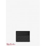 Мужской Чехол Для Карт MICHAEL KORS (Hudson Logo Stripe Leather Tall Card Case) 65297-05 Черный