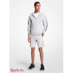 Мужское Худи MICHAEL KORS (Logo Tape Cotton Blend Zip-Up Hoodie) 61028-05 Heather Серый