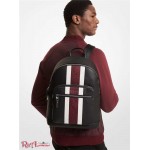 Мужской Рюкзак MICHAEL KORS (Hudson Pebbled Leather and Logo Stripe Backpack) 65408-05 Черный