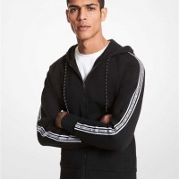 Чоловіче Худі (Logo Tape Cotton Blend Zip-Up Hoodie) 61029-05 Чорний