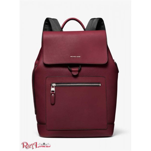 Мужской Рюкзак MICHAEL KORS (Hudson Pebbled Leather Backpack) 61529-05 Темный Berry