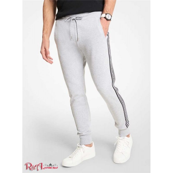 Мужские Джоггеры MICHAEL KORS (Logo Tape Cotton Blend Jogger) 65079-05 Heather Серый