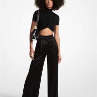 Женские Штаны (Satin Wide-Leg Pants) 65050-05 черный
