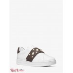 Женские Сникерсы MICHAEL KORS (Kenna Leather and Studded Logo Sneaker) 61270-05 оптический белый