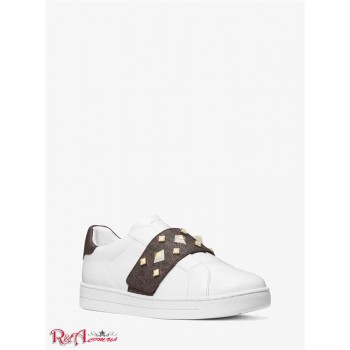 Женские Сникерсы (Kenna Leather and Studded Logo Sneaker) 61270-05 Оптический Белый