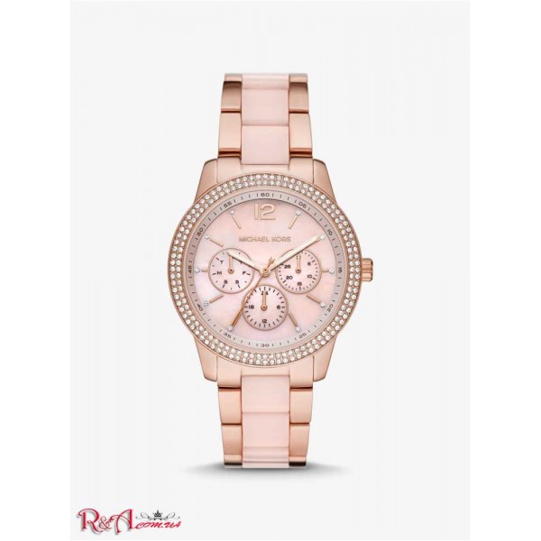 Жіночий Годинник MICHAEL KORS (Oversized Tibby Pave Rose Gold-Tone Blush Acetate Watch) 60880-05 рожевий золото