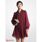 Женское Платье Рубашка MICHAEL KORS (Georgette Pleated Shirtdress) 65030-05 Темный Ruby