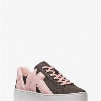 Женские Сникерсы (Poppy Logo and Faux Patent Leather Sneaker) 65190-05 Пудровые Румяна