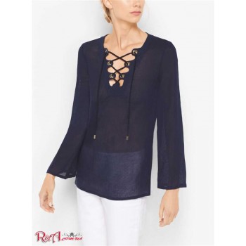 Женская Туника (Lace-Up Linen Tunic) 65470-05 морской