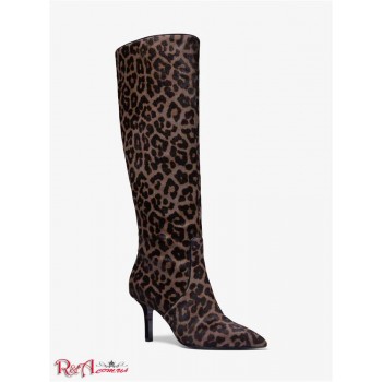 Ботинки Katerina Leopard Calf Hair Knee-High для Женщин 49600-05 Жемчужный Серый