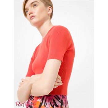 Жіночий Светр (Ribbed Stretch-Viscose Cropped Sweater) 61130-05 Хурма