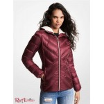 Женская Куртка MICHAEL KORS (Faux Fur-Lined Quilted Nylon Packable Puffer Jacket) 61090-05 Темный Ruby