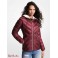 Женская Куртка (Faux Fur-Lined Quilted Nylon Packable Puffer Jacket) 61090-05 Темный Ruby