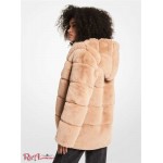 Женское Пальто MICHAEL KORS (Quilted Faux Fur Hooded Coat) 65130-05 Camel