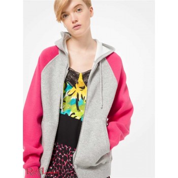 Жіноче Худі (Color-Block Cotton and Cashmere-Blend Zip Hoodie) 53250-05 кавун