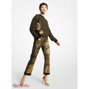 Жіночий Светр (Metallic Logo Jacquard Sweater) 65010-05 чорний/золотий