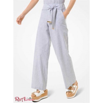 Женские Штаны (Striped Linen and Cotton Tie-Waist Pants) 60840-05 Истинный Военно-Морской Флот