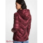 Женская Куртка MICHAEL KORS (Faux Fur-Lined Quilted Nylon Packable Puffer Jacket) 61090-05 Темный Ruby