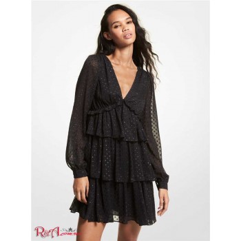 Женское Платье (Dot Fil Coupe Georgette Ruffled Dress) 65000-05 черный