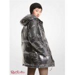 Женская Куртка MICHAEL KORS (Reversible Metallic Satin Cire Puffer Jacket) 65020-05 черный/серебристый