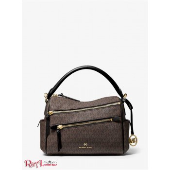 Женская Сумка Сэтчел (Lorimer Medium Logo Satchel) 65530-05 Коричневый/Черный