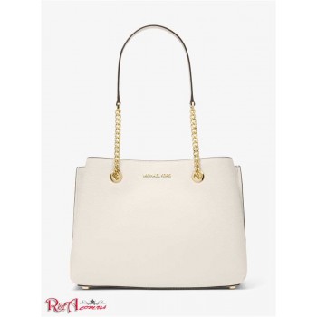 Женская Сумка на Плечо (Teagan Large Pebbled Leather Shoulder Bag) 65350-05 Lt Кремовый