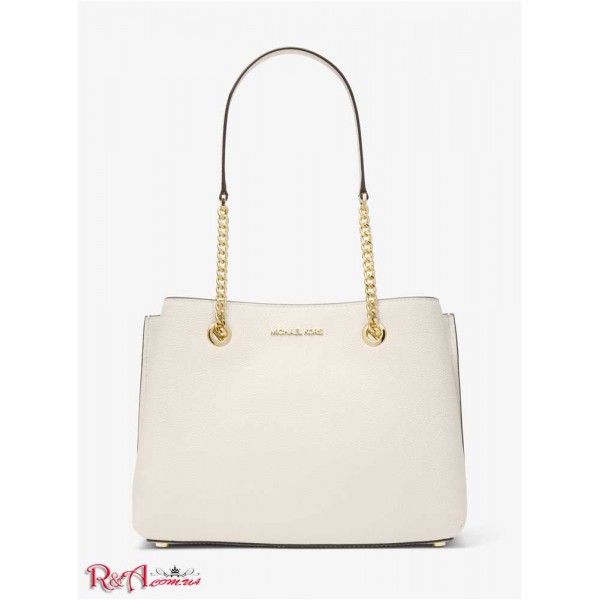Женская Сумка на Плечо MICHAEL KORS (Teagan Large Pebbled Leather Shoulder Bag) 65350-05 Lt Кремовый