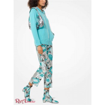 Женские Штаны (Floral Brocade Cropped Trousers) 61661-05 Aqua/Sever