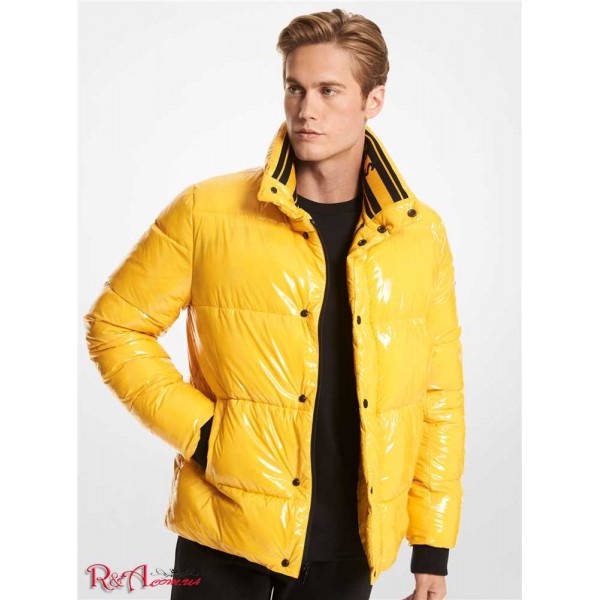 Мужская Куртка MICHAEL KORS (Quilted Patent Nylon Puffer Jacket) 61001-05 Antique Желтый