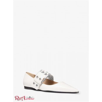 Жіночі Балетки (Maude Calf Leather Pointed-Toe Mary Jane Flat) 49251-05 Оптичний Білий