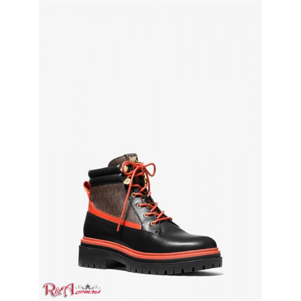 Женские Ботинки MICHAEL KORS (Turner Leather and Logo Boot) 65631-05 blk/brown