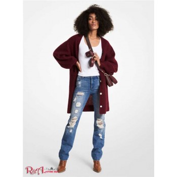 Жіночий Кардиган (Textured Knit V-Neck Cardigan) 60981-05 Темний Ruby