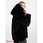 Женское Пальто MICHAEL KORS (Quilted Faux Fur Hooded Coat) 65131-05 Черный