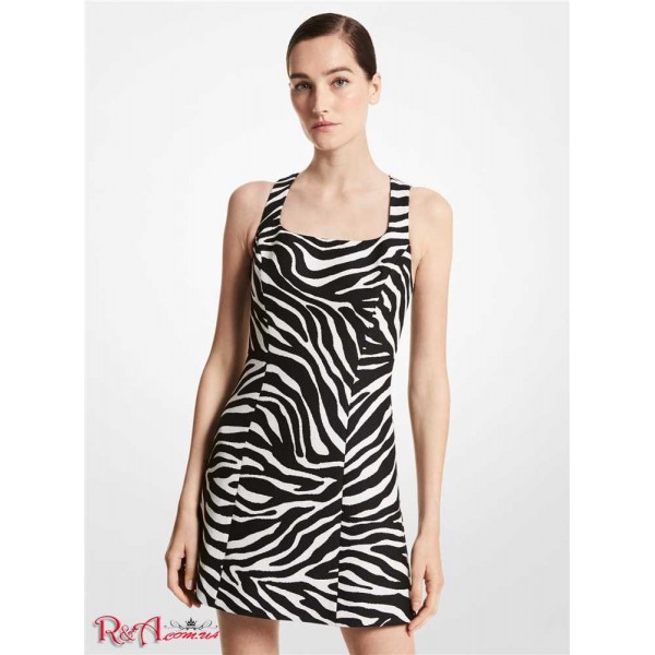 Женское Платье MICHAEL KORS (Zebra Wool Jacquard Dress) 65261-05 черный/ваниль