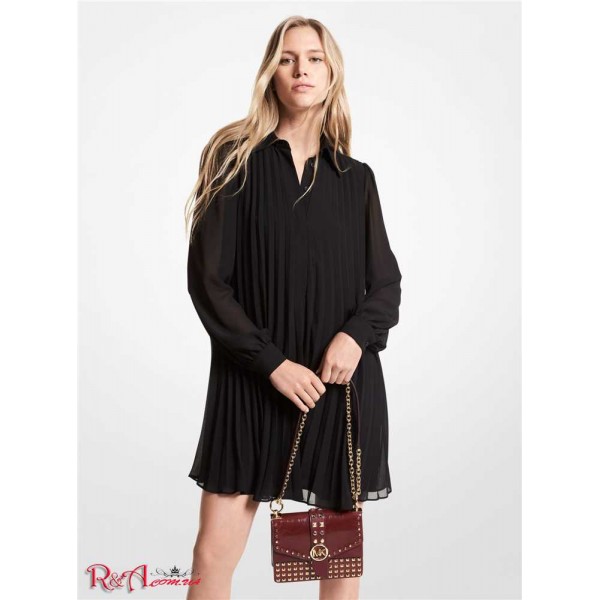 Женское Платье Рубашка MICHAEL KORS (Georgette Pleated Shirtdress) 65031-05 Черный