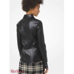 Женская Рубашка MICHAEL KORS (Embroidered Plonge Leather Shirt) 65471-05 черный
