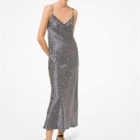 Женское Платье (Leopard Silk Charmeuse Slip Dress) 61371-05 Черный/Белый